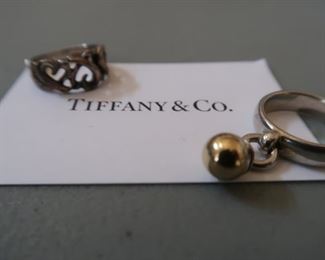 Tiffany Sterling Silver rings.  For the benefit of the Salvation Army.