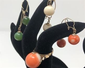 Gold and Stone Ring and Earrings https://ctbids.com/#!/description/share/368131