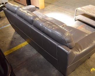 Grey Leather Couch 