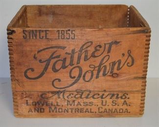 Vintage Father John's Wooden Crate 