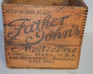 Vintage Father John's Wooden Crate 
