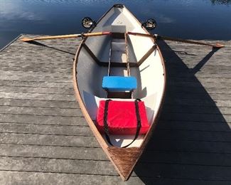 CUSTOM MADE TEAKWOOD BOAT W/OARS
