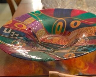 Beautiful large modern art bowl $125