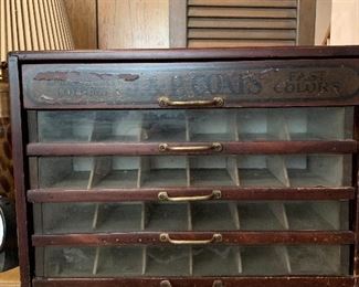 Antique j &p coats 5 drawer thread box. Rare find!  445.00 $  What a conversation piece