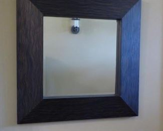 Was 195.00- NOW $97.50  Square Mirror with Beveled Wood Frame. Can also be hung onthe diagonal