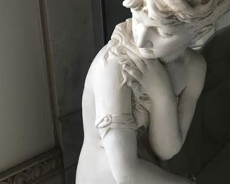 Greek Bath Statue (25.5" x 7") Designer Resin