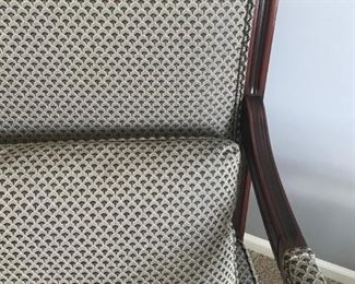 Pair of beautiful vintage upholstered / wood Armchairs - 27"w x 38"t