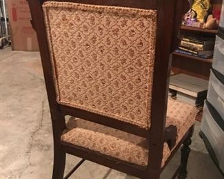 Antique Side chair with upholstered back and seat