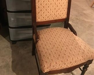 $60.00 - Take 60% off - Antique Side chair with upholstered back and seat