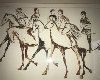 1975 Art print titled, "Five Riders"  2/150