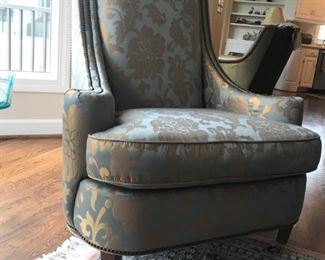 Pair of Candice Olson High-Back Arm chairs, "Marlo"