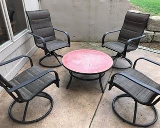 $ 190.00 - Set of 4 Swivel Rocker, Textile Patio chairs (chairs only)