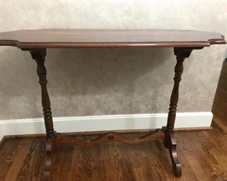 $ 120.00 -  Take 60% off - Antique narrow side Accent table with Cross Stretcher - 42"W x 16"D x 29"H 