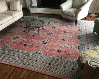 10 x 12  Area Rug,  100% Hand-Knotted in Kashmir