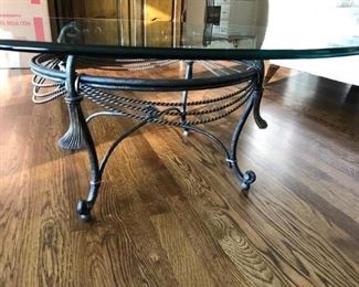 Hooker - Take 60% off - Round, thick beveled glass and iron Coffee table. 40"  (paid $674)
