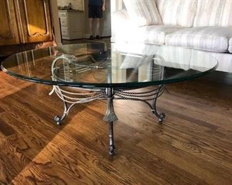 Hooker - Take 60% off - Round, thick beveled glass and iron Coffee table. 40"  (paid $674)