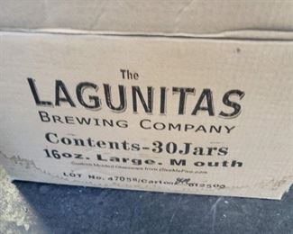 The Lagunitas brewing Co. 16.oz large mouth jars with dog logo 