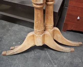 Vintage pair solid wood metal capped feet table legs 