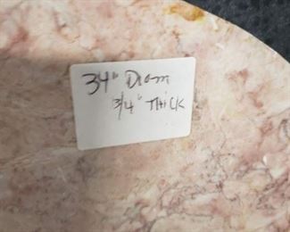34" Diameter 3/4" Thick Rose Granite Table Top (no Base) 