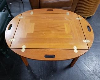 Trekanten Variant Solid wood table made in Denmark open 35.75"W x 28.75" D x 19.75"H closed 27.25" x  20.5" x 19.75"