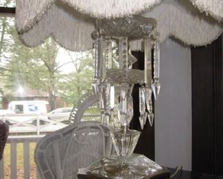 #8 -$75. Prism lamp with fringe shade