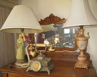 #122  lamps and vintage phone