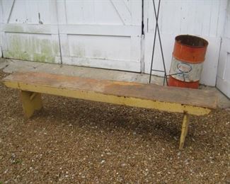 #256-$75 primitive yellow bench