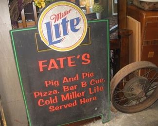 #258-$25. Fate's Pig and Pie sign
