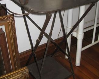 #154-$140 for the pair. one of a pair of folding metal tables-30"H plus the back rail x 26"W