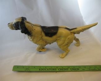 #193-$75. Cast iron pointer dog 15"L