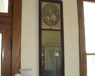 #185-$45 mirror with framed print "La Bonne Mere" 59"H