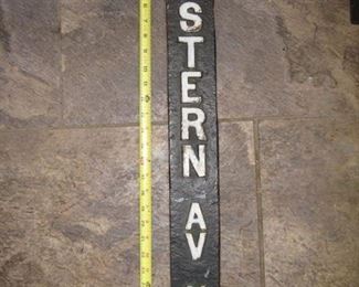 #101-$25. Western Ave sign-cast iron 29-3/4"L