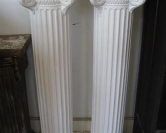 #105-$75. Pair of plaster columns-41"h x 9-1/2" x 9-1/2"