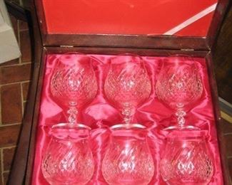 #49-$60.  6 Hoya crystal stemware boxed-5-1/2"