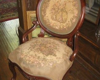 #19-$125. Balloon back tapestry chair