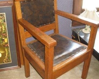 detail of oak chair