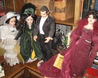 #222-$140/4  GWTW dolls by Seymour Mann 18-19"H. 3 Scarletts and 1 Rhett