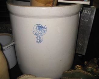 #181-$   Louisville Pottery  no. 6 crock