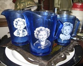 #232-$15. Shirley Temple 2 pitchers and glass