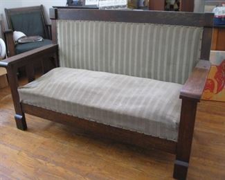 #173-$175. Wood sofa matches previous armchair-38"H x 61"W
