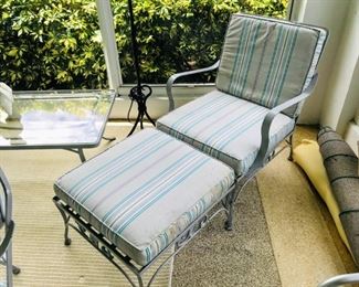 Wrought Iron Collection - 2 Lounge Chairs with Ottomans, Glass Top Table with 4 chairs, 1 coffee table, 2 sitting chairs and small side table, Bundle Price for All $800