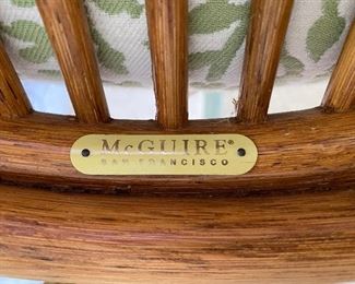 REDUCED $850
McGuire 6 Piece Set - Made in San Francisco, 5 Upholstery Chairs with glass top table - Asking price $1550
