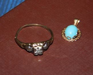 Small Gold Ring & Pendant