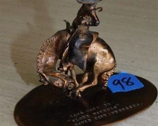 Floyd Nichols David City Nebraska (Knife maker) Small Bronze Figure 1946