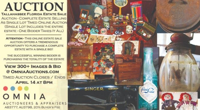 Tallahassee Florida Estate Sale Complete Estate Selling as Single Lot Bulk Timed Online Auction  WM