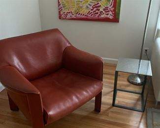 MARIO BELLINI SSINA FOR CACAB 415. LOUNGE CHAIR LEATHER C1980'S. EXCELLENT CONDITION