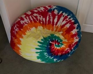 LARGE TIE DYED MULTI SWIRL BEAN BAG CHAIR $75