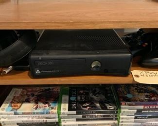 XBOX WITH CONTROLLERS AND HEADPHONES SET $95