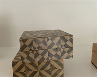 PAIR WOODEN BOXES MADE IN SORENTO ITALT $20
