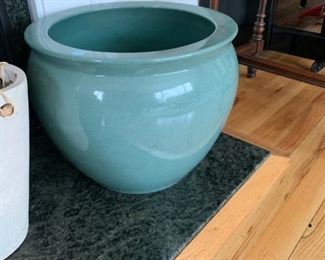 AQUA BLUE PLANTING POT WITH CRACKLE FINISH $50